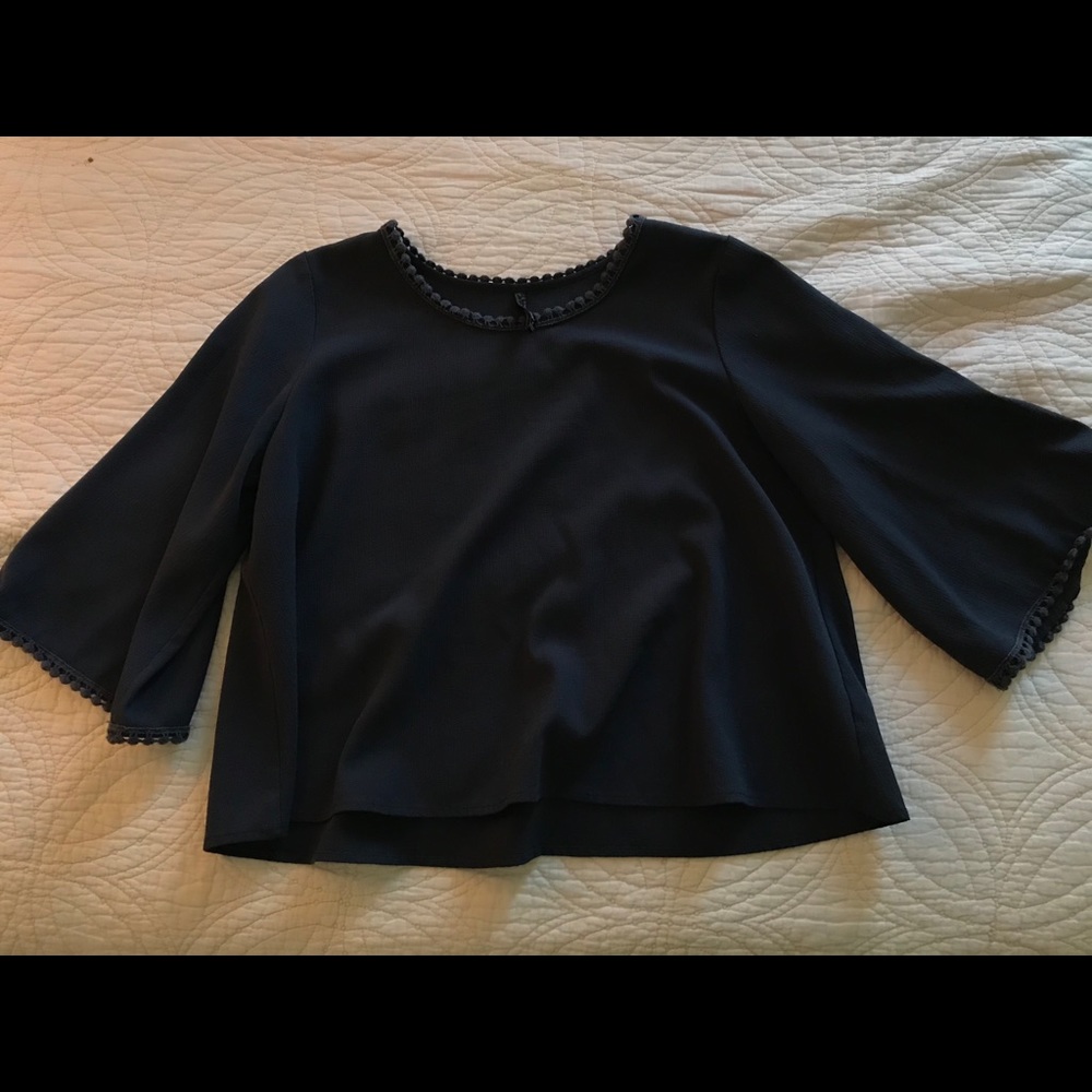 Navy Blue long sleeve crop top